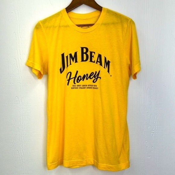Jim Beam - Honey Jim Beam Real Honey Liqueur Yellow Graphic T Shirt Size Medium - Picture 7 of 11